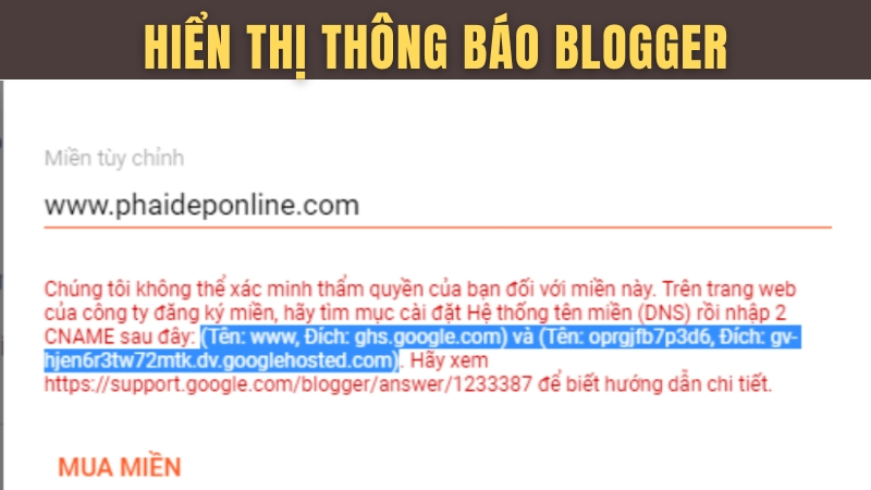 hiển thị thông báo trên blogger