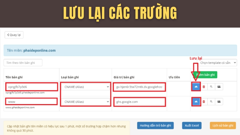 lưu tên miền